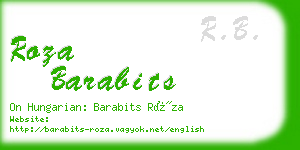 roza barabits business card